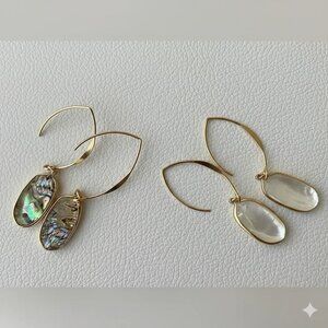 Bundle ! Genuine Quartz and Abalone Earrings